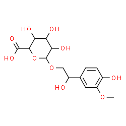 ChemSpider 2D Image | 2-Hydroxy-2-(4-hydroxy-3-methoxyphenyl)ethyl hexopyranosiduronic acid | C15H20O10