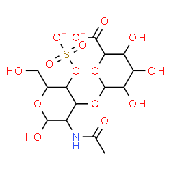 ChemSpider 2D Image | 2-Acetamido-2-deoxy-3-O-hexopyranuronosyl-4-O-sulfonatohexopyranose | C14H21NO15S
