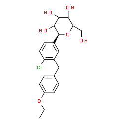 ChemSpider 2D Image | (1S)-1,5-Anhydro-1-[4-chloro-3-(4-ethoxybenzyl)phenyl]hexitol | C21H25ClO6
