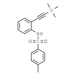 ChemSpider 2D Image | 4-Methyl-N-{2-[(trimethylsilyl)ethynyl]phenyl}benzenesulfonamide | C18H21NO2SSi