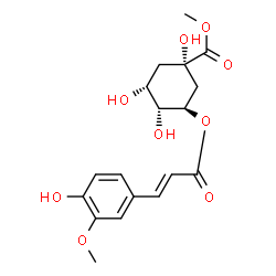 ChemSpider 2D Image | Methyl (1S,3R,4R,5R)-1,3,4-trihydroxy-5-{[(2E)-3-(4-hydroxy-3-methoxyphenyl)-2-propenoyl]oxy}cyclohexanecarboxylate | C18H22O9