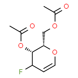 ChemSpider 2D Image | (3xi)-4,6-Di-O-acetyl-1,5-anhydro-2,3-dideoxy-3-fluoro-L-threo-hex-1-enitol | C10H13FO5