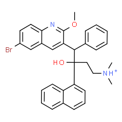 ChemSpider 2D Image | 4-(6-Bromo-2-methoxy-3-quinolinyl)-3-hydroxy-N,N-dimethyl-3-(1-naphthyl)-4-phenyl-1-butanaminium | C32H32BrN2O2