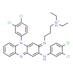 ChemSpider 2D Image | 3-{(E)-[10-(3,4-Dichlorophenyl)-3-[(3,4-dichlorophenyl)amino]-2(10H)-phenazinylidene]amino}-N,N-diethyl-1-propanaminium | C31H30Cl4N5