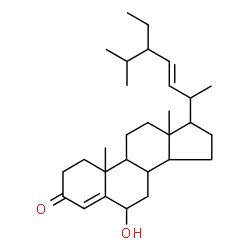 ChemSpider 2D Image | (22E)-6-Hydroxystigmasta-4,22-dien-3-one | C29H46O2