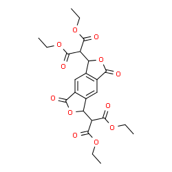 ChemSpider 2D Image | Tetraethyl 2,2'-(3,7-dioxo-5,7-dihydro-1H,3H-furo[3,4-f][2]benzofuran-1,5-diyl)dimalonate | C24H26O12