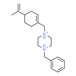 ChemSpider 2D Image | 1-Benzyl-4-[(4-isopropenyl-1-cyclohexen-1-yl)methyl]piperazinediium | C21H32N2