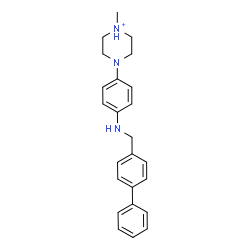 ChemSpider 2D Image | 4-{4-[(4-Biphenylylmethyl)amino]phenyl}-1-methylpiperazin-1-ium | C24H28N3