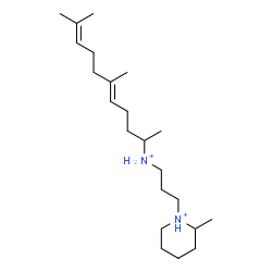 ChemSpider 2D Image | 1-(3-{[(5E)-6,10-Dimethyl-5,9-undecadien-2-yl]ammonio}propyl)-2-methylpiperidinium | C22H44N2