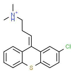 ChemSpider 2D Image | (3E)-3-(2-Chloro-9H-thioxanthen-9-ylidene)-N,N-dimethyl-1-propanaminium | C18H19ClNS