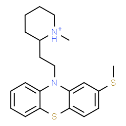 ChemSpider 2D Image | 1-Methyl-2-{2-[2-(methylsulfanyl)-10H-phenothiazin-10-yl]ethyl}piperidinium | C21H27N2S2