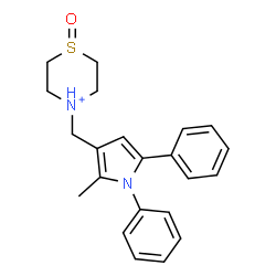 ChemSpider 2D Image | 4-[(2-Methyl-1,5-diphenyl-1H-pyrrol-3-yl)methyl]thiomorpholin-4-ium 1-oxide | C22H25N2OS