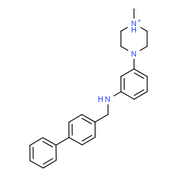 ChemSpider 2D Image | 4-{3-[(4-Biphenylylmethyl)amino]phenyl}-1-methylpiperazin-1-ium | C24H28N3