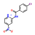 InChI=1/C12H8ClN3O3/c13-9-3-1-8(2-4-9)12(17)15-11-7-10(16(18)19)5-6-14-11/h1-7H,(H,14,15,17)/p+1