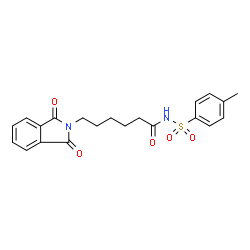 ChemSpider 2D Image | 6-(1,3-Dioxo-1,3-dihydro-2H-isoindol-2-yl)-N-[(4-methylphenyl)sulfonyl]hexanamide | C21H22N2O5S