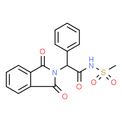 ChemSpider 2D Image | 2-(1,3-Dioxo-1,3-dihydro-2H-isoindol-2-yl)-N-(methylsulfonyl)-2-phenylacetamide | C17H14N2O5S