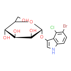 ChemSpider 2D Image | 5-Bromo-4-chloro-1H-indol-3-yl alpha-D-mannopyranoside | C14H15BrClNO6