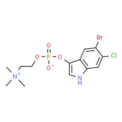 ChemSpider 2D Image | 5-Bromo-6-chloro-1H-indol-3-yl 2-(trimethylammonio)ethyl phosphate | C13H17BrClN2O4P
