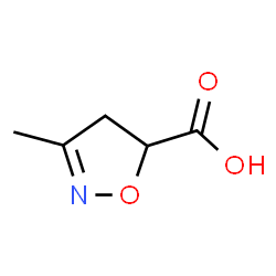 ChemSpider 2D Image | 3-methyl-4,5-dihydro-5-isoxazolecarboxylic acid | C5H7NO3