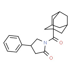 ChemSpider 2D Image | 1-(Adamantan-1-ylcarbonyl)-4-phenyl-2-pyrrolidinone | C21H25NO2