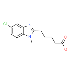 ChemSpider 2D Image | 5-(5-Chloro-1-methyl-1H-benzimidazol-2-yl)pentanoic acid | C13H15ClN2O2