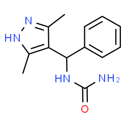 ChemSpider 2D Image | [(3,5-Dimethyl-1H-pyrazol-4-yl)(phenyl)methyl]urea | C13H16N4O