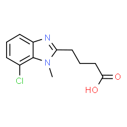 ChemSpider 2D Image | 4-(7-chloro-1-methyl-1,3-benzodiazol-2-yl)butanoic acid | C12H13ClN2O2