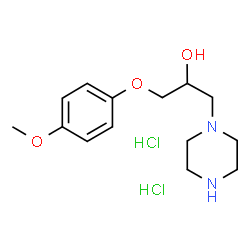 ChemSpider 2D Image | 1-(4-Methoxyphenoxy)-3-(1-piperazinyl)-2-propanol dihydrochloride | C14H24Cl2N2O3