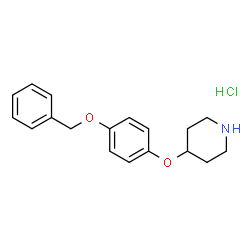 ChemSpider 2D Image | 4-[4-(Benzyloxy)phenoxy]piperidine hydrochloride | C18H22ClNO2