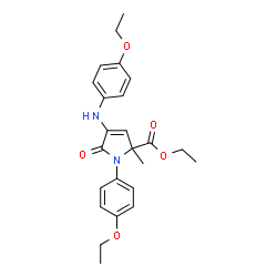 ChemSpider 2D Image | Ethyl 1-(4-ethoxyphenyl)-4-[(4-ethoxyphenyl)amino]-2-methyl-5-oxo-2,5-dihydro-1H-pyrrole-2-carboxylate | C24H28N2O5