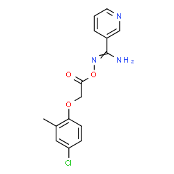 ChemSpider 2D Image | N'-[2-(4-Chloro-2-methylphenoxy)acetoxy]-3-pyridinecarboximidamide | C15H14ClN3O3