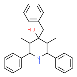 ChemSpider 2D Image | 4-Benzyl-3,5-dimethyl-2,6-diphenyl-4-piperidinol | C26H29NO