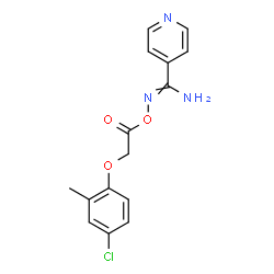 ChemSpider 2D Image | N'-[2-(4-Chloro-2-methylphenoxy)acetoxy]-4-pyridinecarboximidamide | C15H14ClN3O3