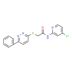 ChemSpider 2D Image | N-(4-chloro-2-pyridyl)-2-(6-phenylpyridazin-3-yl)sulfanyl-acetamide | C17H13ClN4OS