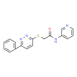ChemSpider 2D Image | 2-[(6-Phenyl-3-pyridazinyl)sulfanyl]-N-(3-pyridinyl)acetamide | C17H14N4OS