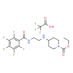 ChemSpider 2D Image | Ethyl 4-({2-[(pentafluorobenzoyl)amino]ethyl}amino)-1-piperidinecarboxylate trifluoroacetate (1:1) | C19H21F8N3O5
