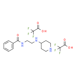 ChemSpider 2D Image | N-[2-(4-Piperidinylamino)ethyl]benzamide trifluoroacetate (1:2) | C18H23F6N3O5