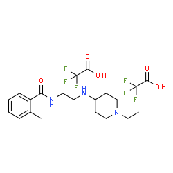 ChemSpider 2D Image | N-{2-[(1-Ethyl-4-piperidinyl)amino]ethyl}-2-methylbenzamide trifluoroacetate (1:2) | C21H29F6N3O5