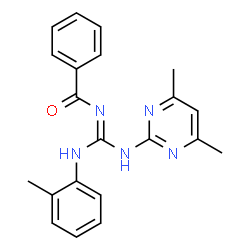ChemSpider 2D Image | N-[N'-(4,6-dimethylpyrimidin-2-yl)-N-(2-methylphenyl)carbamimidoyl]benzamide | C21H21N5O