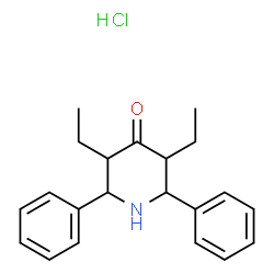 ChemSpider 2D Image | 3,5-Diethyl-2,6-diphenyl-4-piperidinone hydrochloride (1:1) | C21H26ClNO