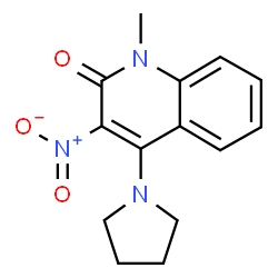 ChemSpider 2D Image | 1-Methyl-3-nitro-4-(1-pyrrolidinyl)-2(1H)-quinolinone | C14H15N3O3