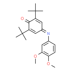 ChemSpider 2D Image | 2,6-ditert-butyl-4-[(3,4-dimethoxyphenyl)imino]-2,5-cyclohexadien-1-one | C22H29NO3