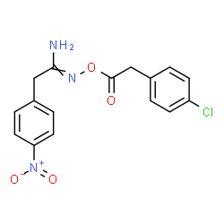 ChemSpider 2D Image | N'-[2-(4-Chlorophenyl)acetoxy]-2-(4-nitrophenyl)ethanimidamide | C16H14ClN3O4
