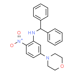ChemSpider 2D Image | Benzhydryl-(5-morpholin-4-yl-2-nitro-phenyl)-amine | C23H23N3O3