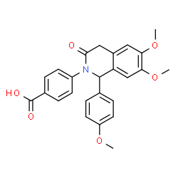 ChemSpider 2D Image | 4-[6,7-Dimethoxy-1-(4-methoxyphenyl)-3-oxo-3,4-dihydro-2(1H)-isoquinolinyl]benzoic acid | C25H23NO6