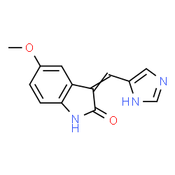 ChemSpider 2D Image | 3-(1H-Imidazol-4-ylmethylene)-5-methoxy-1,3-dihydro-2H-indol-2-one | C13H11N3O2