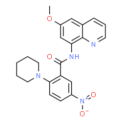 ChemSpider 2D Image | 5-nitro-N-(6-methoxy-8-quinolinyl)-2-(1-piperidinyl)benzamide | C22H22N4O4