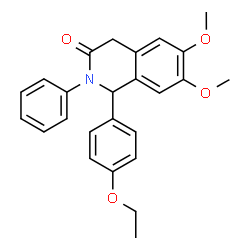 ChemSpider 2D Image | 1-(4-Ethoxyphenyl)-6,7-dimethoxy-2-phenyl-1,4-dihydro-3(2H)-isoquinolinone | C25H25NO4