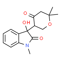 ChemSpider 2D Image | 3-(6,6-dimethyl-4-oxooxan-3-yl)-3-hydroxy-1-methylindol-2-one | C16H19NO4