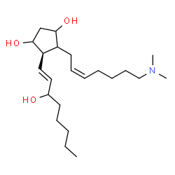 ChemSpider 2D Image | (5Z,8xi,13E)-1-(Dimethylamino)prosta-5,13-diene-9,11,15-triol | C22H41NO3